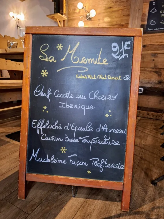 Restaurant à Valmorel : Menu du Jour 21€    , Valmorel, Restaurant La Marmite