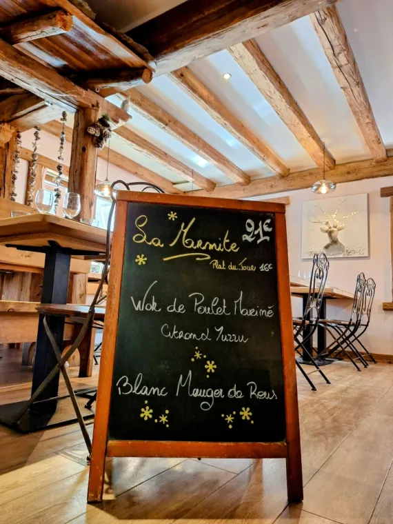 Restaurant à Valmorel : Menu du Jour 21€, Valmorel, Restaurant La Marmite