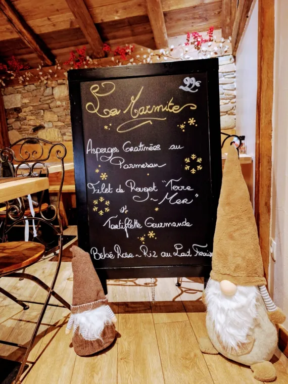 Menu du Jour 22€    🐟 Filet de Rouget "Terre-Mer" 🐟, Valmorel, Restaurant La Marmite