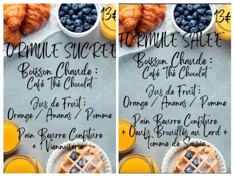 FORMULES PETIT DEJEUNER
